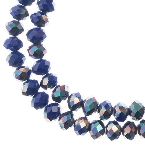 Rondelle 6x8mm Opaque Dark Sapphire Half Iris