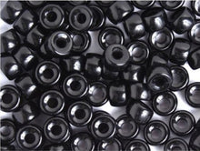 Load image into Gallery viewer, Czech Glass Crowbead 9mm - Opaque Black (20pcs)
