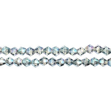 Load image into Gallery viewer, Bicone 2 Strand 7&quot;- 4mm Transparent Green Luster
