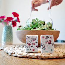 Load image into Gallery viewer, Salt &amp; Pepper Shaker Set - Hummingbirds by Nicole La Rock
