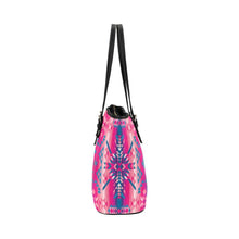 Load image into Gallery viewer, Desert Geo Blue Leather Tote Bag
