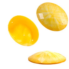 Load image into Gallery viewer, Resin Sew-on Crinkle Stone 10pcs Oval 30x40mm Light Yellow
