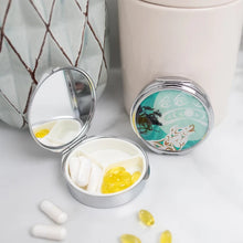 Load image into Gallery viewer, Pill Case with Mirror (small) - Howling Wolf by Darrell Thorne
