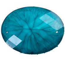 Load image into Gallery viewer, Resin Sew-on Crinkle Stone 10pcs Oval 30x40mm Peacock Blue
