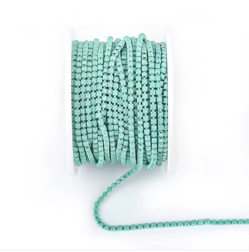 Green Opal Rhinestone Banding ss6