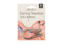 Load image into Gallery viewer, Earring Teardrop 23x49mm (Silver) 8Pcs
