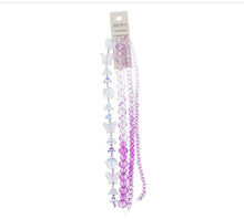 Load image into Gallery viewer, Crystal Lane 7" Bead Strand- Flowers - Ombre Purple with Mix Round and Floral Shapes

