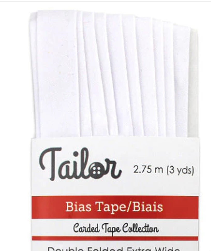 5/8” BIAS TAPE DOUBLE FOLD EXTRA WIDE - White