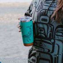 Load image into Gallery viewer, Cork Base Travel Mug (20oz) - Humpback Whale by Gordon White
