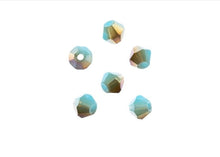 Load image into Gallery viewer, Bicone 2 Strand 7"- 4mm Opaque Blue with Half Champagne Luster
