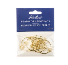 Load image into Gallery viewer, Beadwork Findings - Gold Pendant Circle w/Flowers 33x36mm (4pc)
