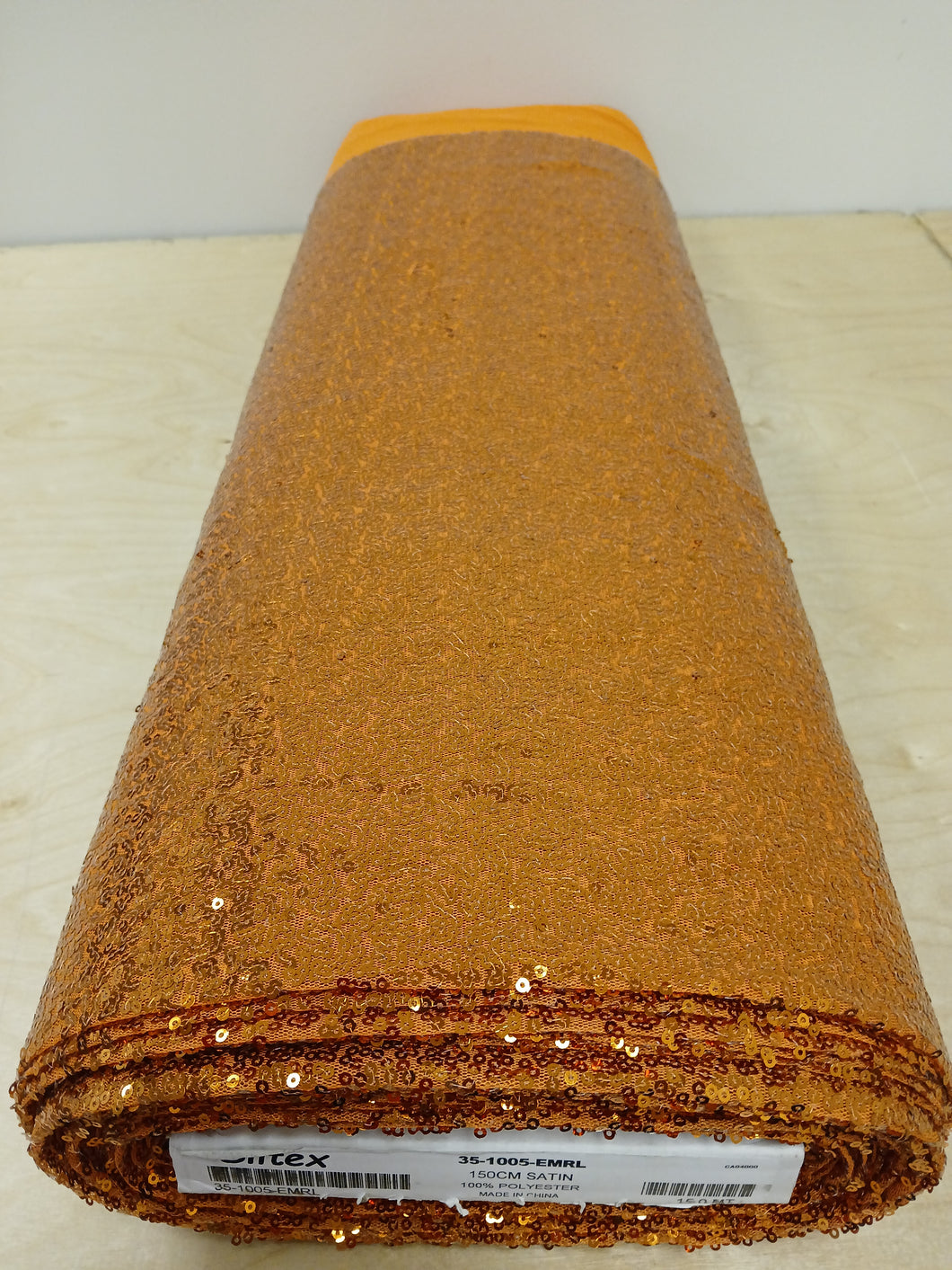 (Per yard) Orange 3mm Sequin Mesh