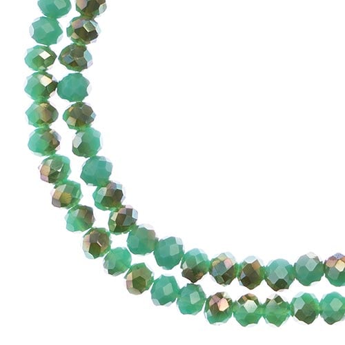 Rondelle 3x4mm Opaque Turquoise Blue with Half Champaign Luster