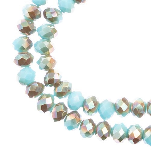 Rondelle 4x6mm Opaque Blue with Half Champaign Luster