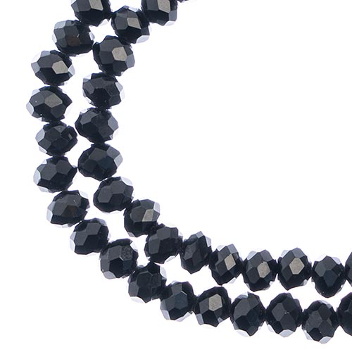 Rondelle 4x6mm Opaque Black