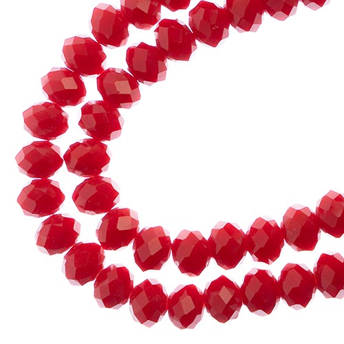 Rondelle 6x8mm Opaque Red