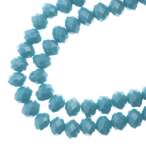Rondelle 6x8mm Opaque Turquoise Blue